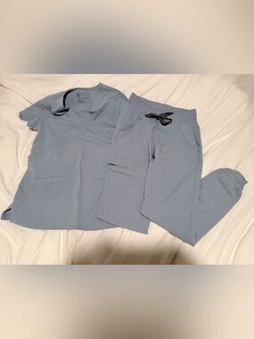 FIGS Dusty Blue XS set | Casma Top | Zamora jogger pants